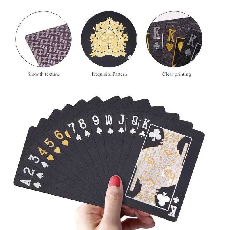 Golden Foil Playing Cards Deck Golden Dollar Cards Waterproof Plastic Perfect Christmas Gifts Thanksgiving Gifts C251114