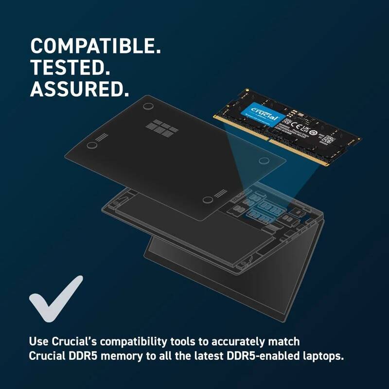 Crucial DDR5 SODIMM RAM 16GB 32GB 24GB 48GB Notebook 4800MHz 5600MHz 11V for Laptop Memory