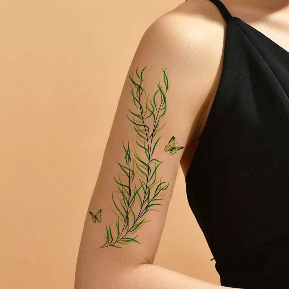 Colorful flower fake tattoo female waterproof leaf pattern temporary tattoo sticker handmade arm disposable body stickerXJ25414