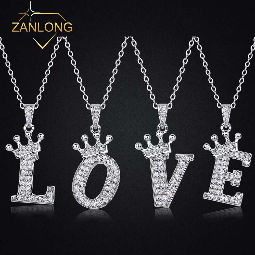 Zanlong 14013 Sterg Sier Charm Jewelry Making a to Z Alphabet Moissanite Capital Letter Pendant Necklace
