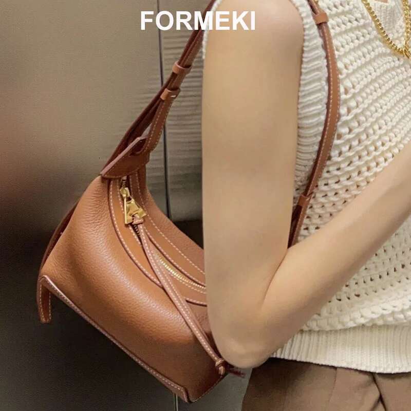 Designer Bag Formeki Real Leather Crossbody Chic Shoulder All Match Retro Design Ladies Female Bag