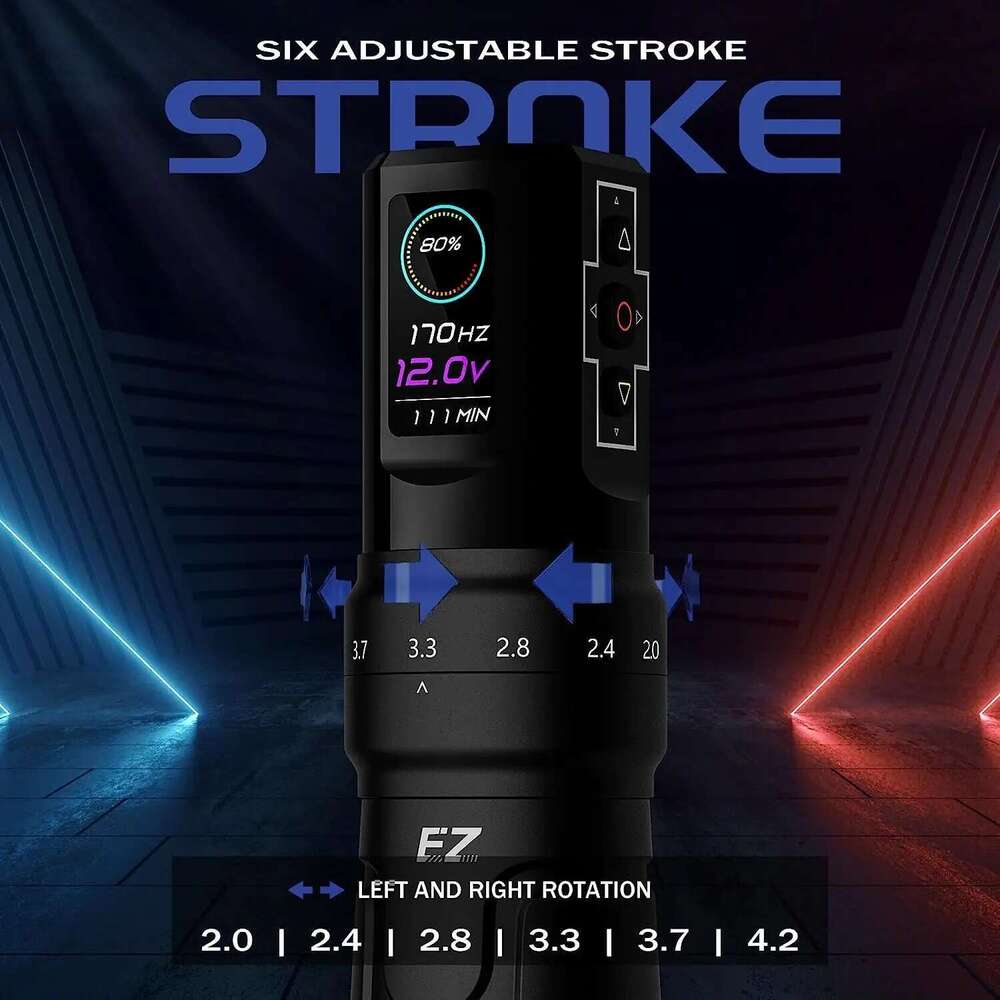 EZ P3 Pro Kit Wireless Battery Hine Adjustable Stroke Length Rotary Tattoo Pen OLED Digital Display Portable Power