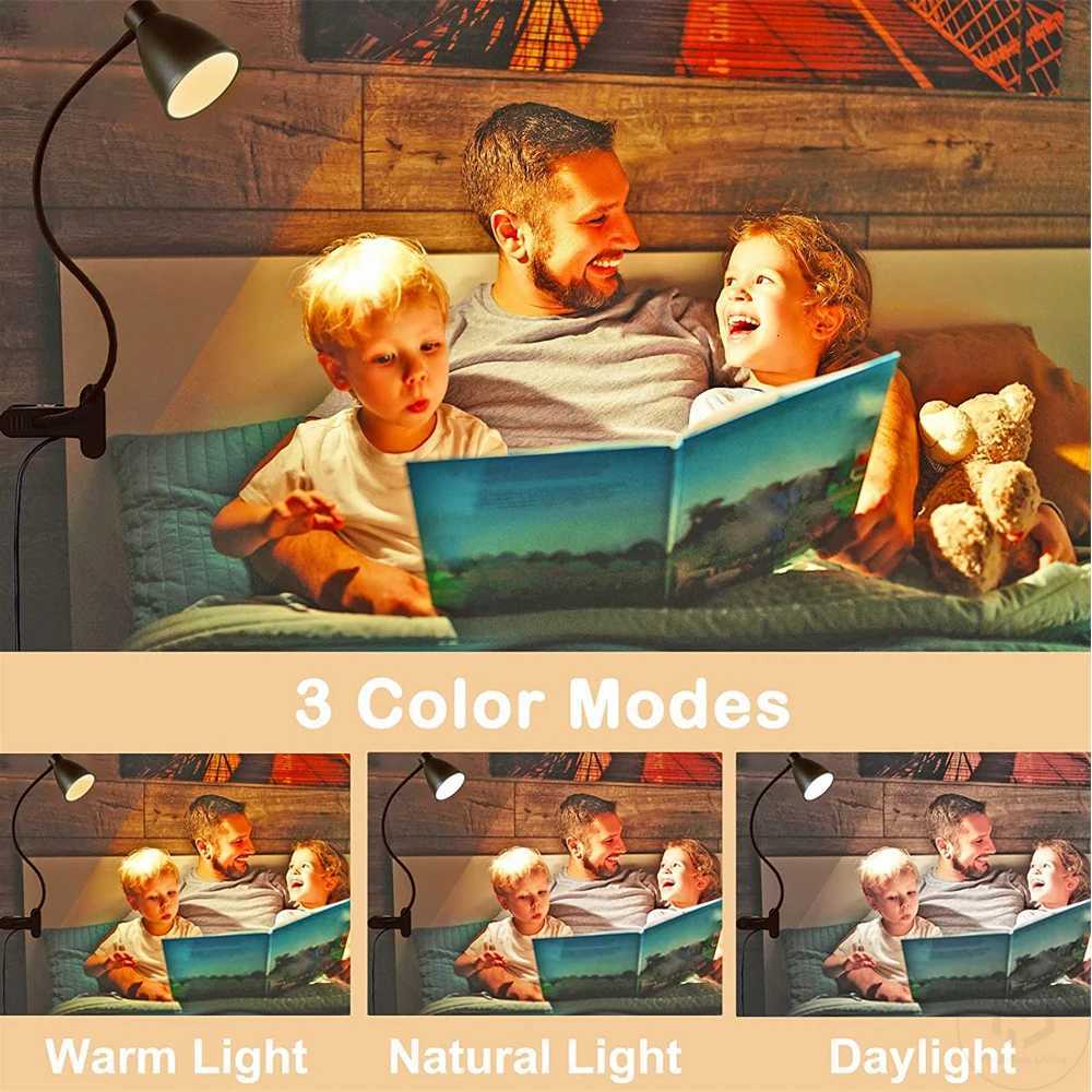 38 LED Desk Lamp 3 Color Modes 10 Brightness Dimmer Reading Light Auto Off Timer Desk Light Flexible Gooseneck Clip Book Light M251114