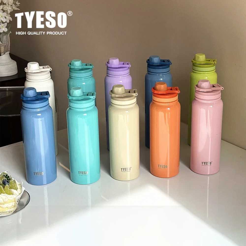 TYESO Stainless Steel Thermal Water Bottle Portable Tumbler Sport Vacuum Flask Keeps Cold and Heat Thermal Mug Car Insulated Cup C251114