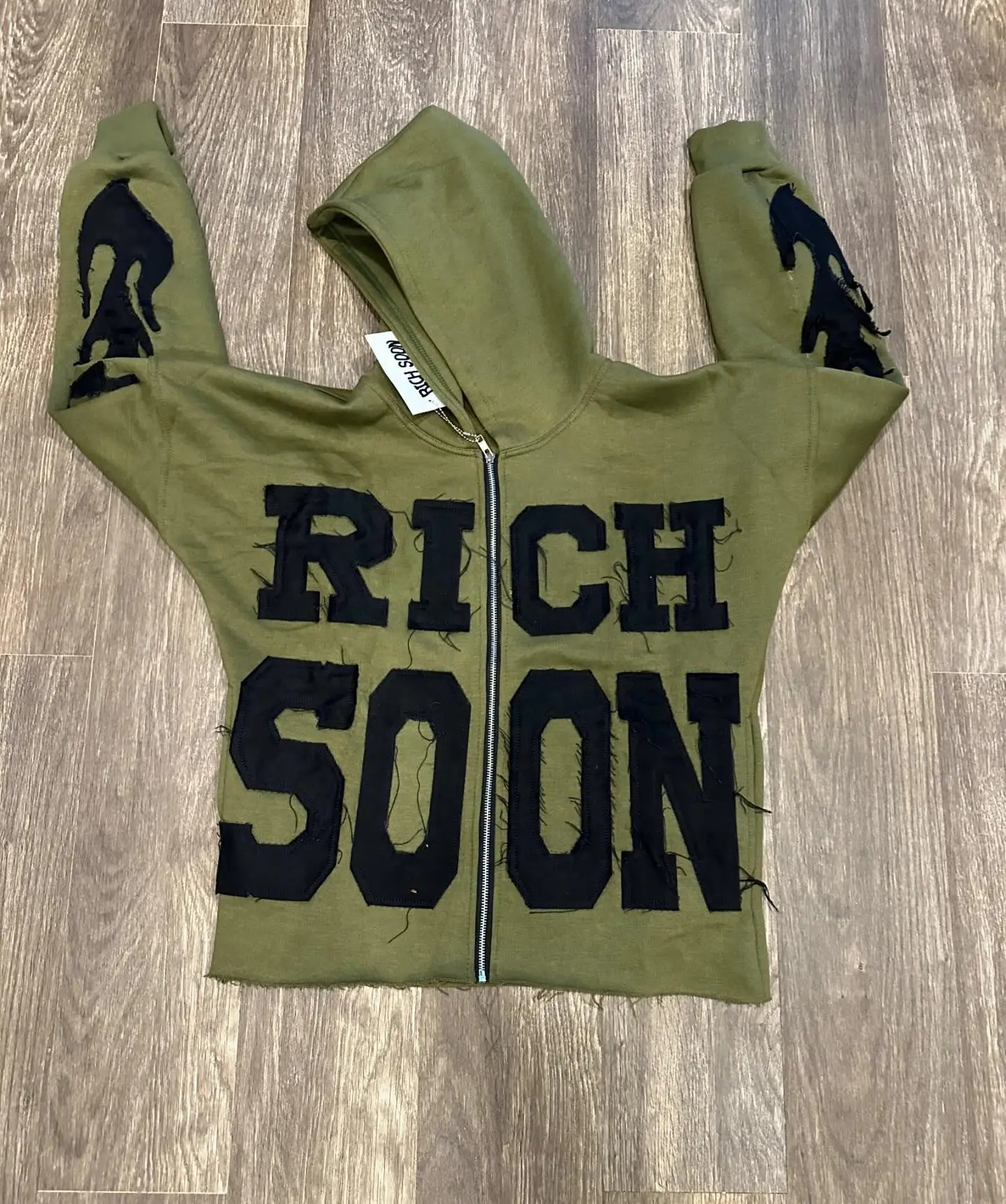 2024 Large Patch Work Zipper Hoodie for Women Y2k Solid Color Casual Sweater Gothic Punk Loose Street Clothing 250414Z
