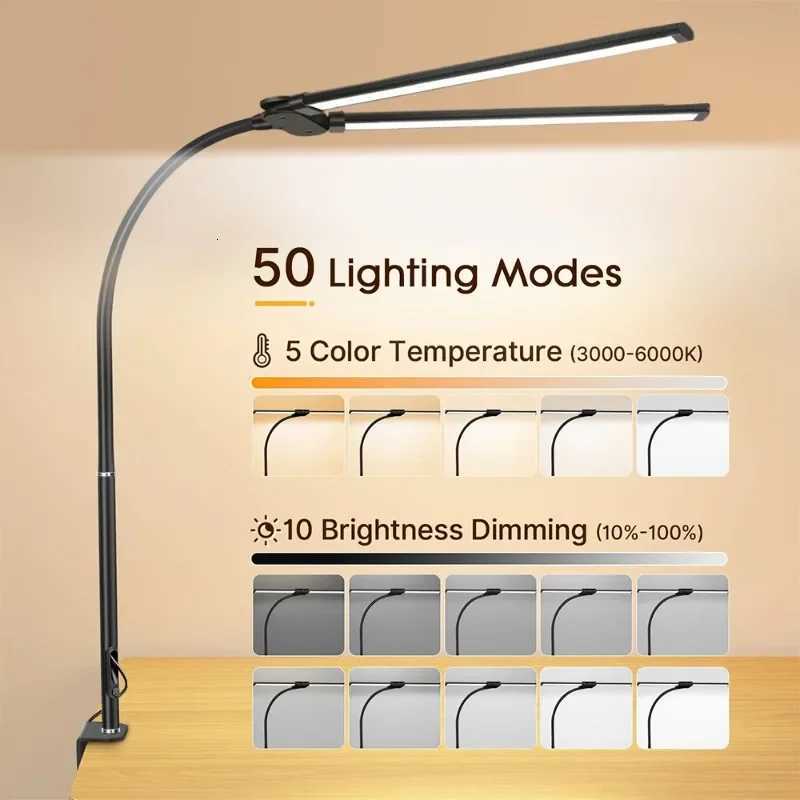 Led Desk Lamp for Office Home Desk Light Eye Caring Architect lamp with Clamp Dual Screen Computer Monitor Smart Table Light M251114