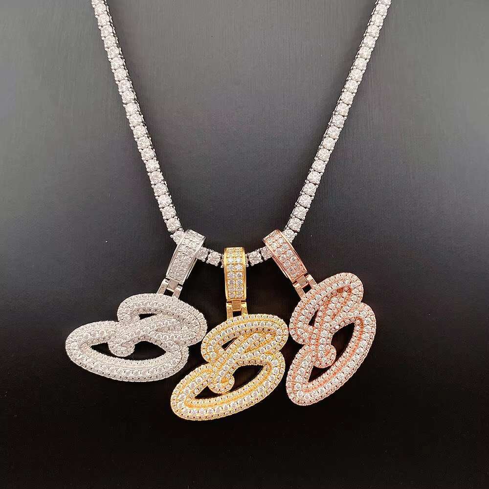 Hip hop sterg sier VVS Moissanite rose gold letter capital B men's accessory pendant