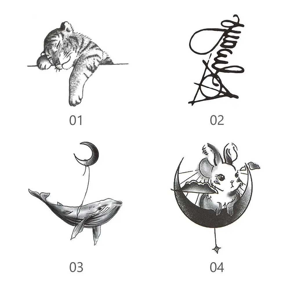 Simulated Whale Moon Student Male Female Temporary Tattoo Sticker CoupleXJ25414