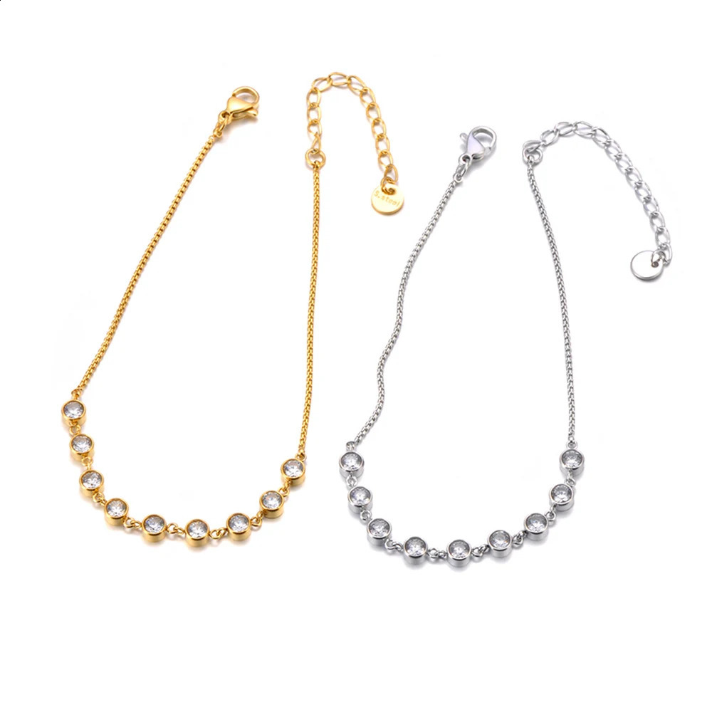 Lokaer Trendy 316L stainless steel 18K PVD gold-plated rhinestone zircon snake chain bracelet A24011 250408