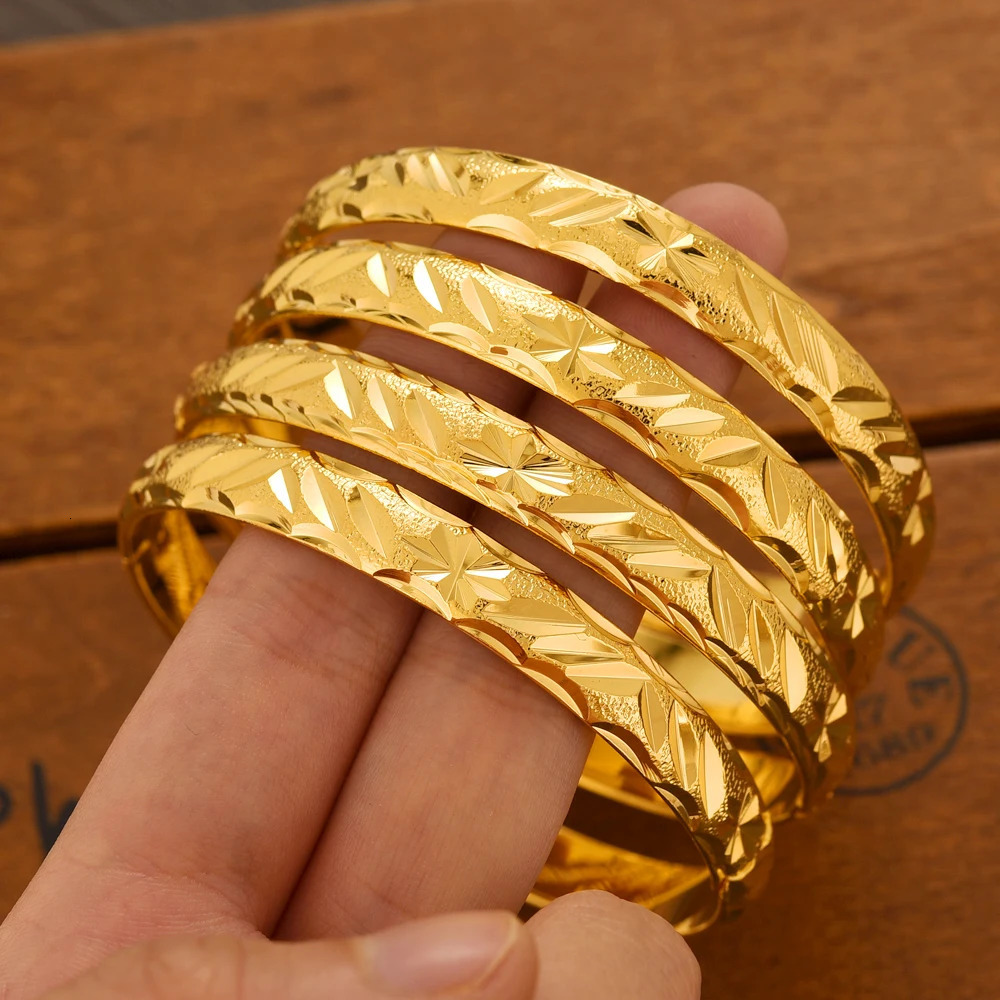 24K Gold Plated Dubai can open Bangle for Women Middle East Gold Bangles Ethiopian Mesh Bracelets Wedding Jewelry African Gifts 251113