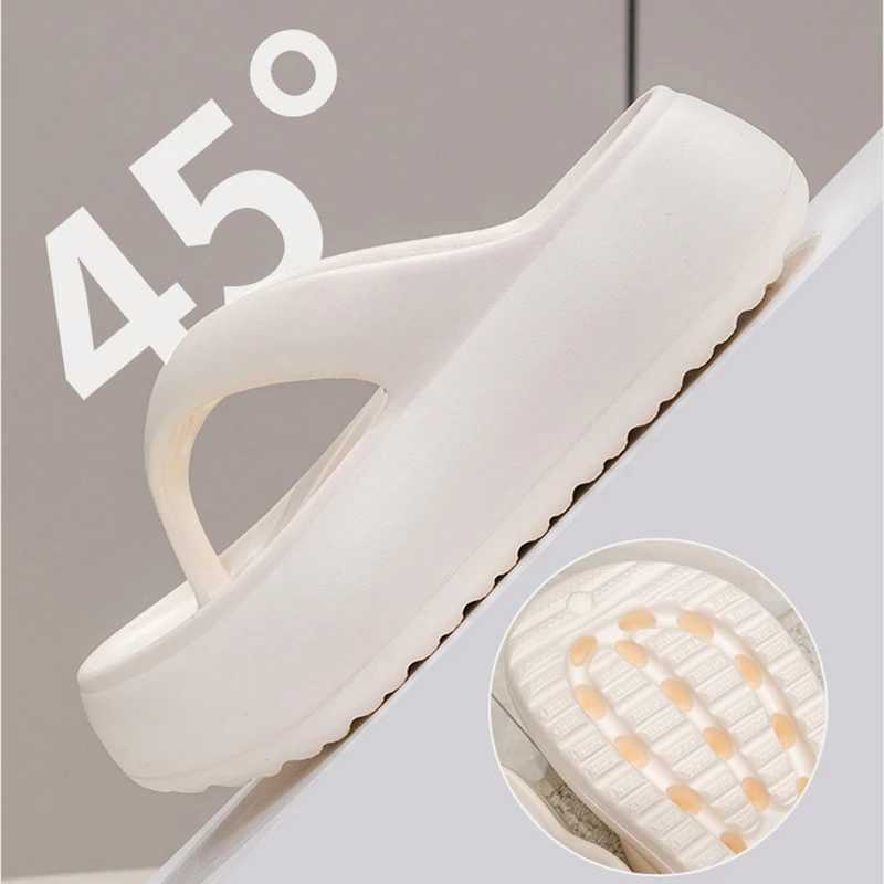 Clip Toe Thick Bottom Cloud Slide for Women 2025 Anti slip Beach Flip Cover for Women Summer Soft Bottom Platform Sandals Slide for Women W250414
