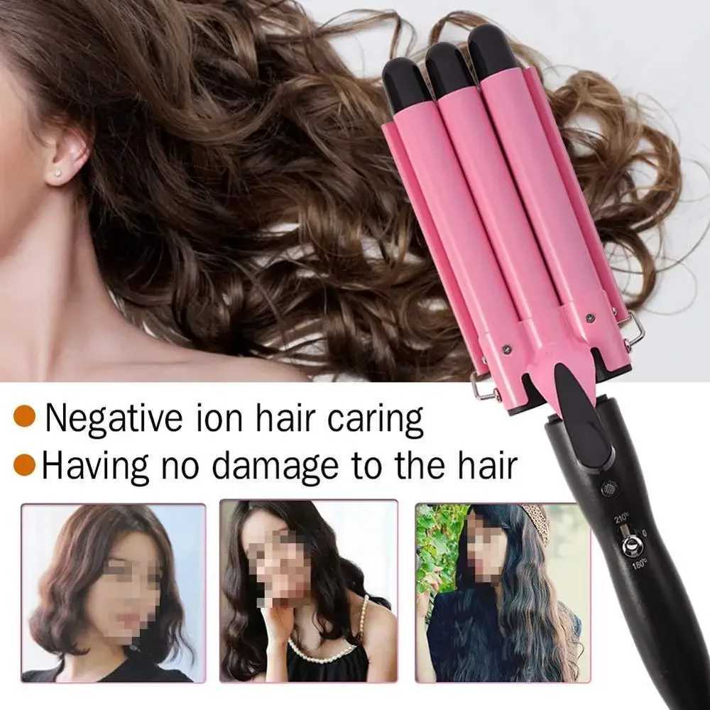 Professional Curling Ceramic Hair Curler Wave Waver Styling Tools Styler Wand Three Barrel Hair Curler Irons AutomaticT251114