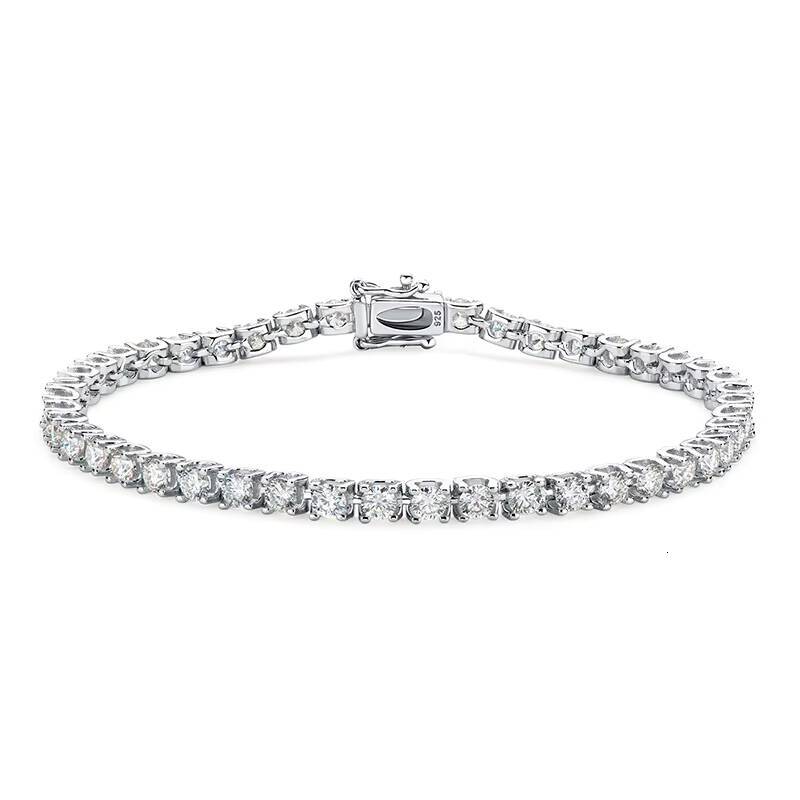 Classic Style Punk Hip Hop D Color FL GRA Moissanite Silver Chain Bracelet for Party
