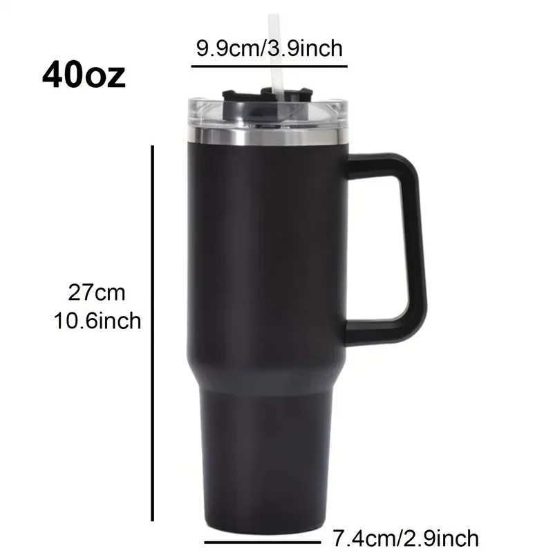 1200ML 304 Stainless Steel Insulated Water BottleThermal Coffee Car Cup Cold Hot Mugs Vacuum Flask With Handle StrawFor Sport C251114