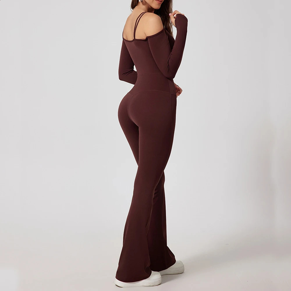 Yoga Jumpsuit Womens Gym Fitness Bodysuits Sports Overalls for Woman Tracksuit Yoga Clothing Female Flared Trousers Sportswear 260626 - view 6