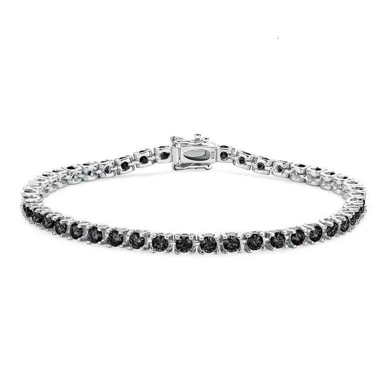 Popular Style Silver 925 Jewelry Tennis Bracelet Moissanite Black Diamond for Party