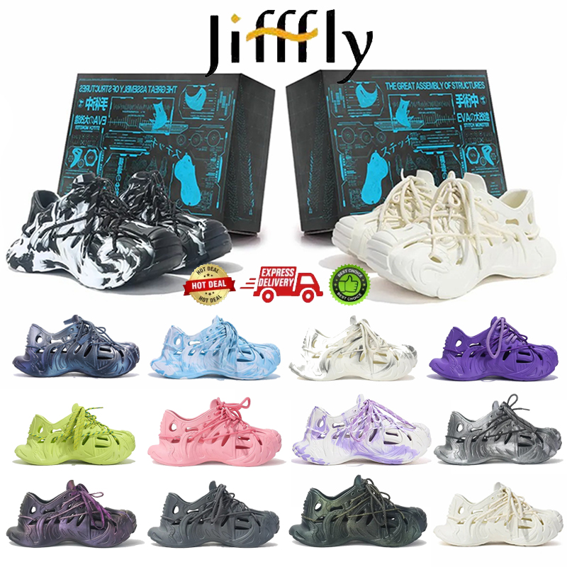 Jifffly Designer slides for men slippers onyx Bone Azure Flax Pure restock pair Ochre glow Resin Soot black Core womens sandals
