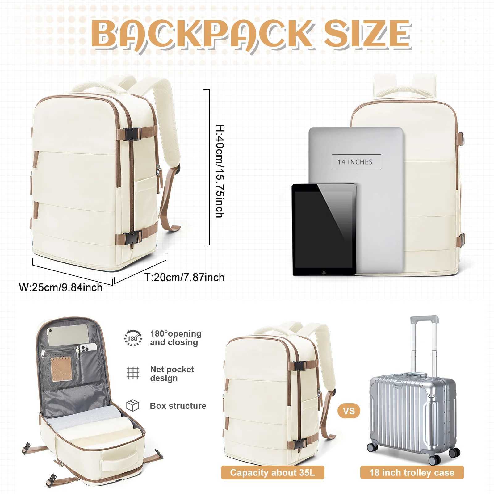 Travel Backpack for Women Men Hand Luggage 40x20x25 for Ryanair Cabin Travel Bag College Bookbag Waterproof Laptop Bag for WorkW251113