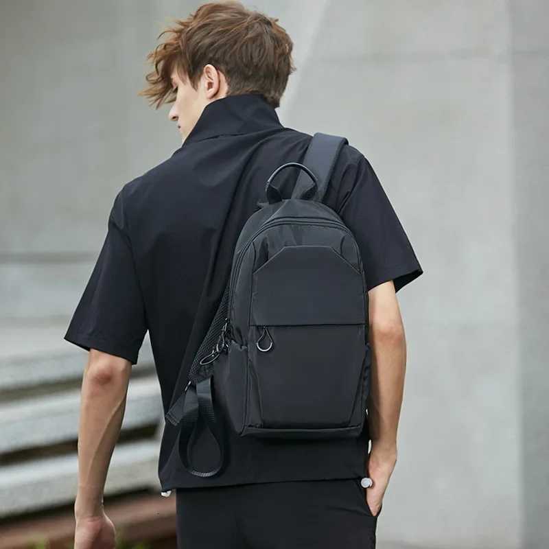 Small Mens Backpacks Sports Outdoor Man School Bag Fashion Oxford Cloth Mini Travel Shoulder Bags for Male 2024 Black RucksackW251113