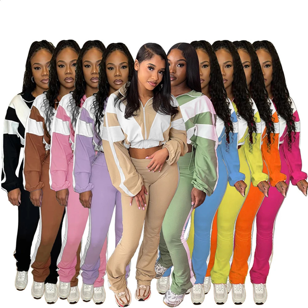 2025 Spring Two Piece Jogger Set Outwear Lounge Wear Trending Clothing Vendor Sports Pants Sets 2 Piece Tracksuit Women Sets 250414