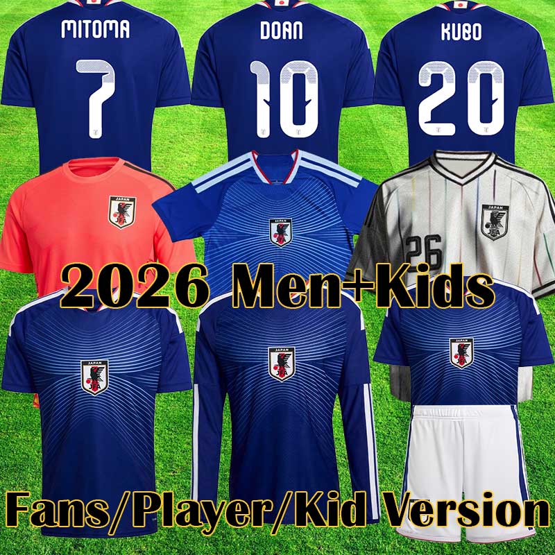 Japan jersey 2026 2027 World Cup Soccer Jerseys Tracksuit: KUBO ATOM MINAMINO, TOMIYASU, TSUBASA & More - Breathable Football Shirt for Fans player Kid version