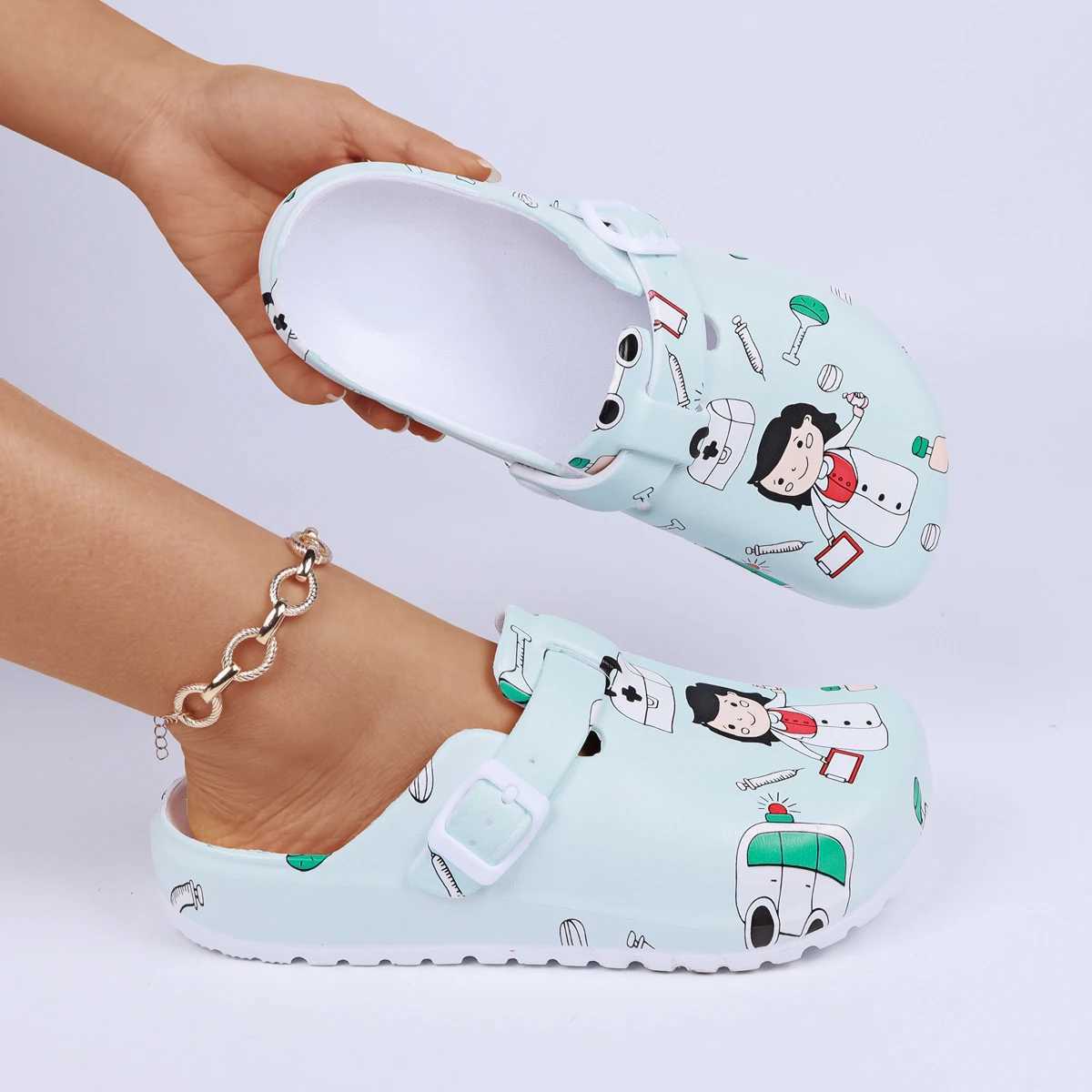 Womens energetic tie dye Clogs comfortable and lightweight EVA slider breathable womens slider all day wearing outdoor activities W250414