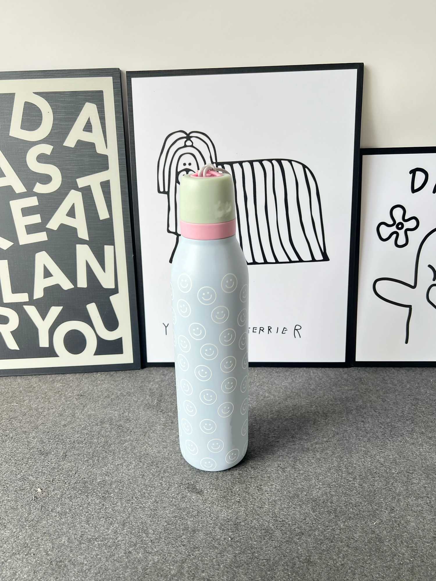 24oz Stainless Steel Insulated Cup Sports Water Bottle Straw Cup Face Water Bottle Car Water Cup Outdoor Office Water Bottle C251114