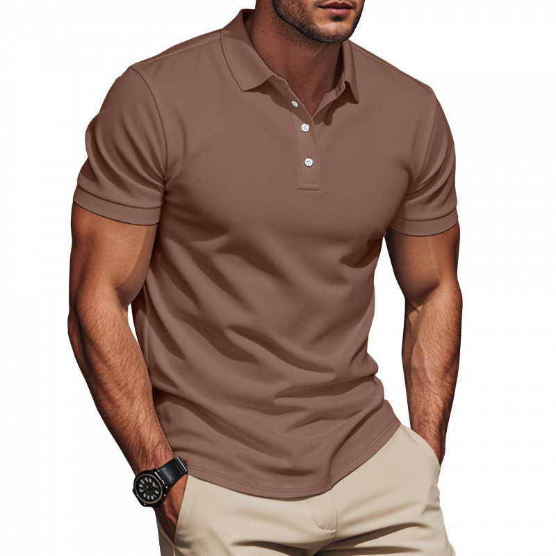 American casual British style summer mens T-shirt slim fit gentleman polo shirt polo shirt short sleeved shirt