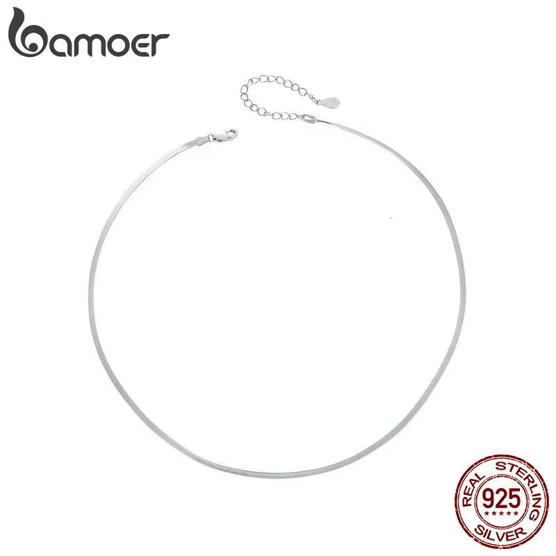 White Gold Plated Dainty Choker Necklace for Women Girls 925 Sterling Silver Snake Chain Necklace Fashion Jewelry for Gi 250407