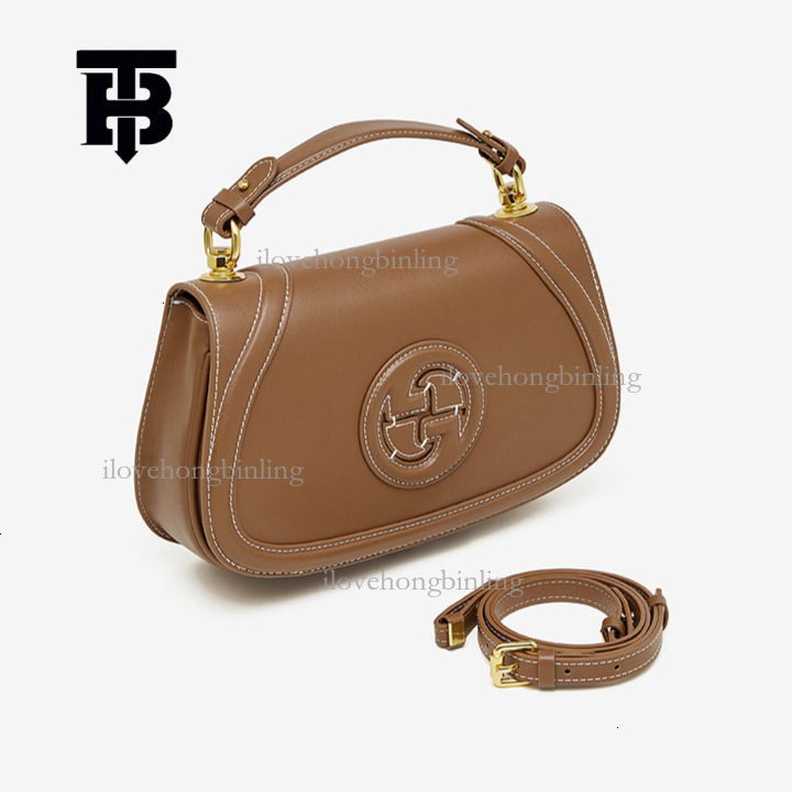 TB BHULAMTE Saddle Bag For Women 2025 New Genuine Leather Designer Bags High-end Retro Single Shoulder Crossbody Luxury Bag Versatile Light Luxury Und