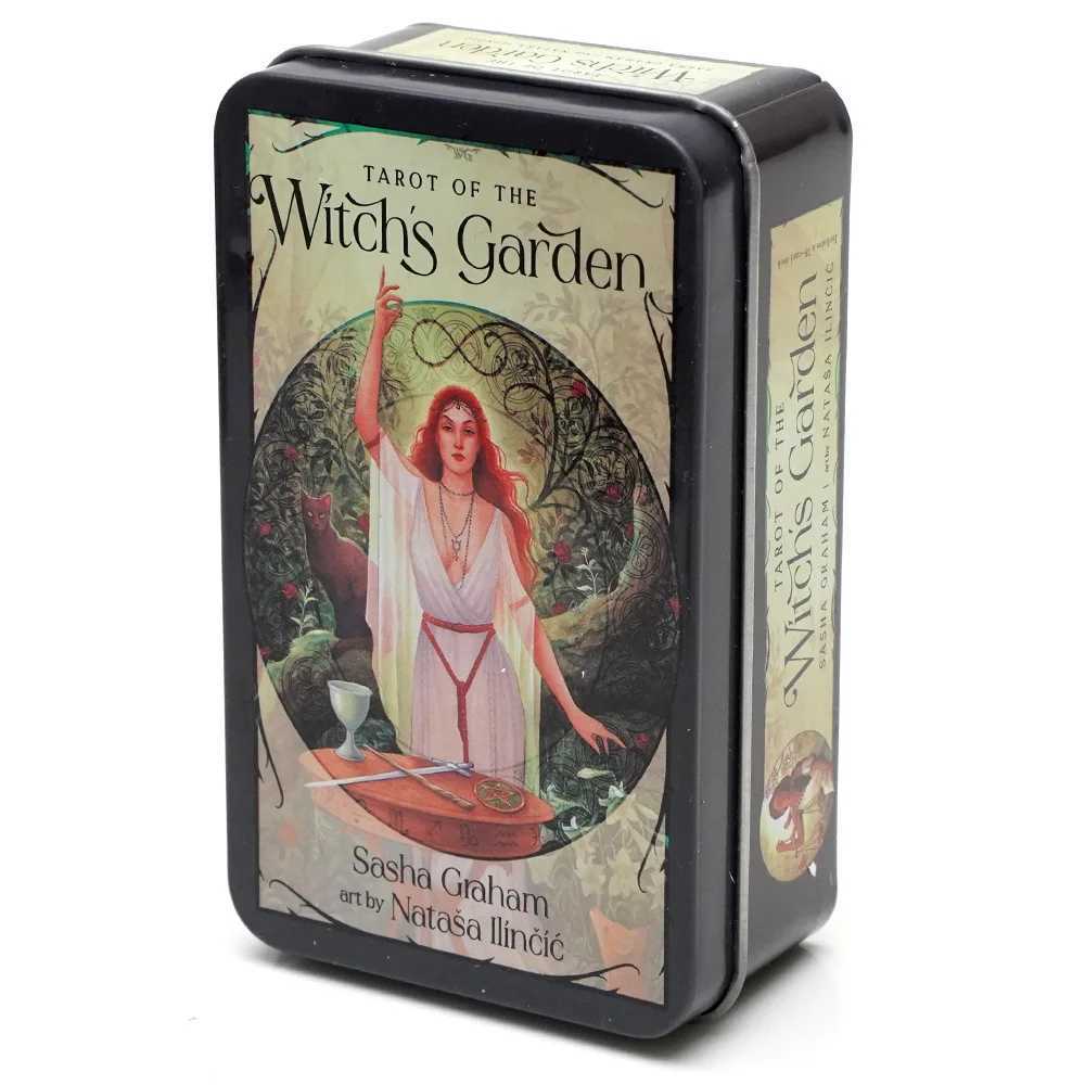 tarot of the witchs garden 78 deck in a Tin Metal Box Gold-plated Edge 1036cm English Tarot Cards For Divination Tarot Deck C251114