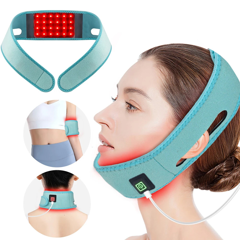 Red Light Therapy Infrared Lifting Firming Skin Chin Neck Home Use Heating Belt Pain Relief Wrap 660NM 251106