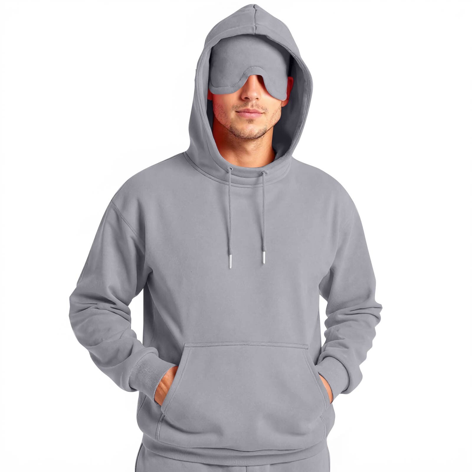designer Fashion New Solid Color Men's Winter Casual Sweatshirt with Eye Mask Hoodie