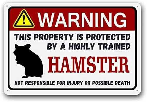 1sEveokoki Hamster SignFunny Metal Signs Warning Sign Pet Gift Exotic pet Small Pet Tin Sign esM251114