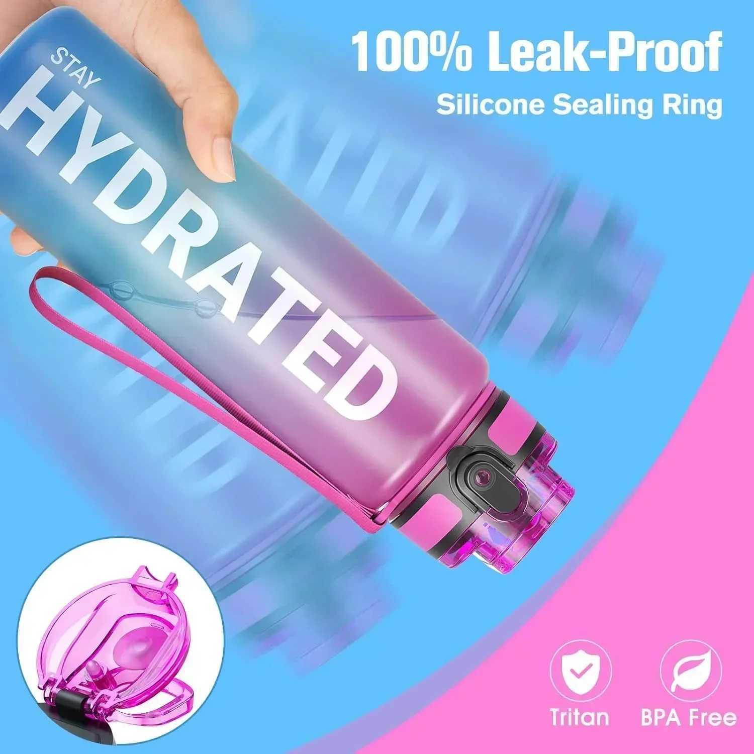 32oz Water Bottle Motivational Sport Water Bottle Leakproof Drinking Bottles Outdoor Sports Travel Kettle Drinking Water Bottle C251114