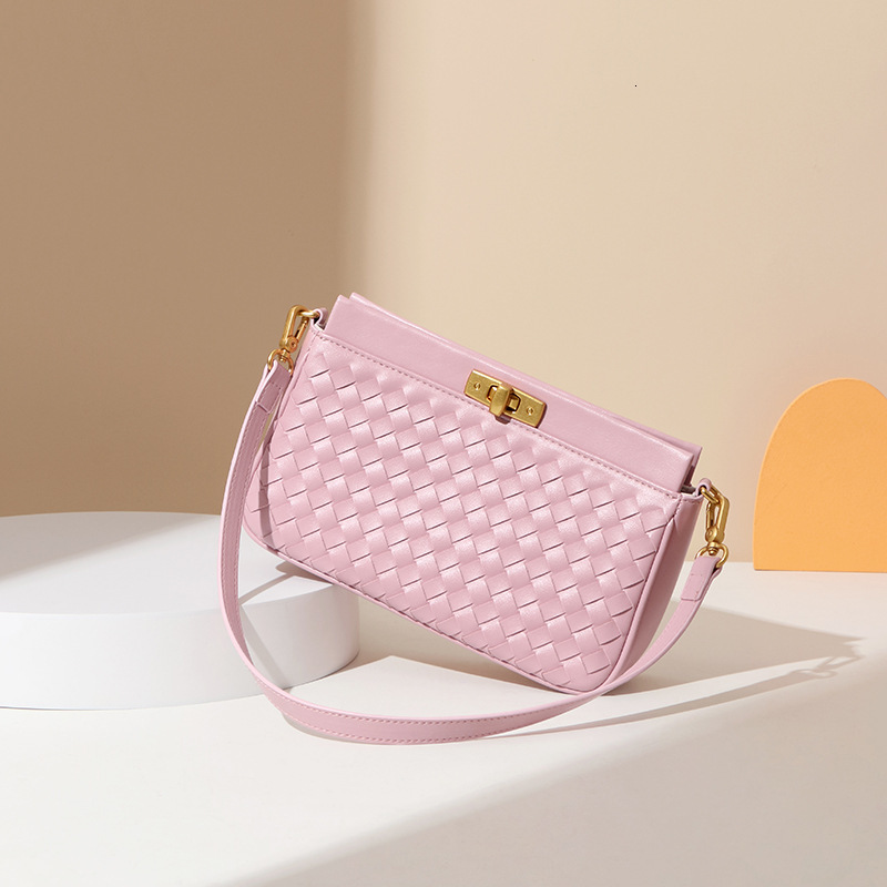 Small Square Bag Women's Fashion PU Leather Woven Bag Designer Crossbody Shoulder Bag