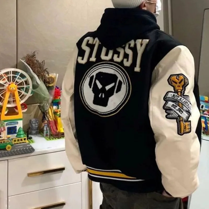 Fashion Letter Pattern Flocking Embroidery Casual Jacket Women Y2K College Hip Hop Couple Sport Baseball Uniform Top 251104