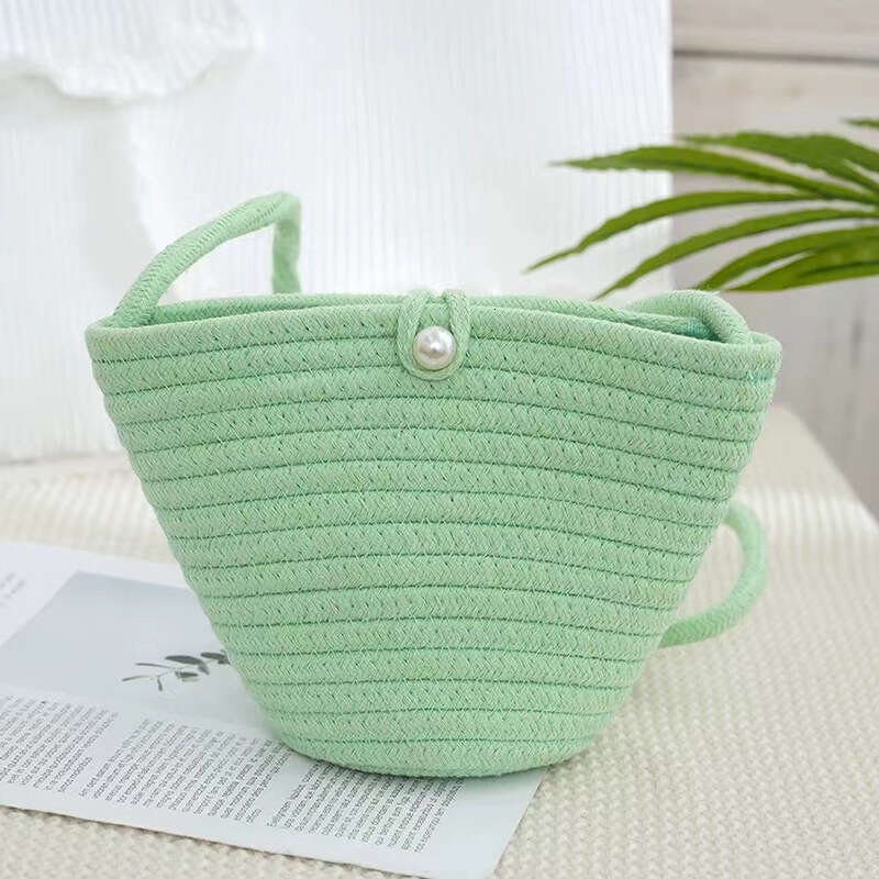 Handmade Beach Bag 2024 New Summer Grass Handmade Woven Women's Water Bucket Beach Mobile Change One Shoulder Crossbody Bag Kq2