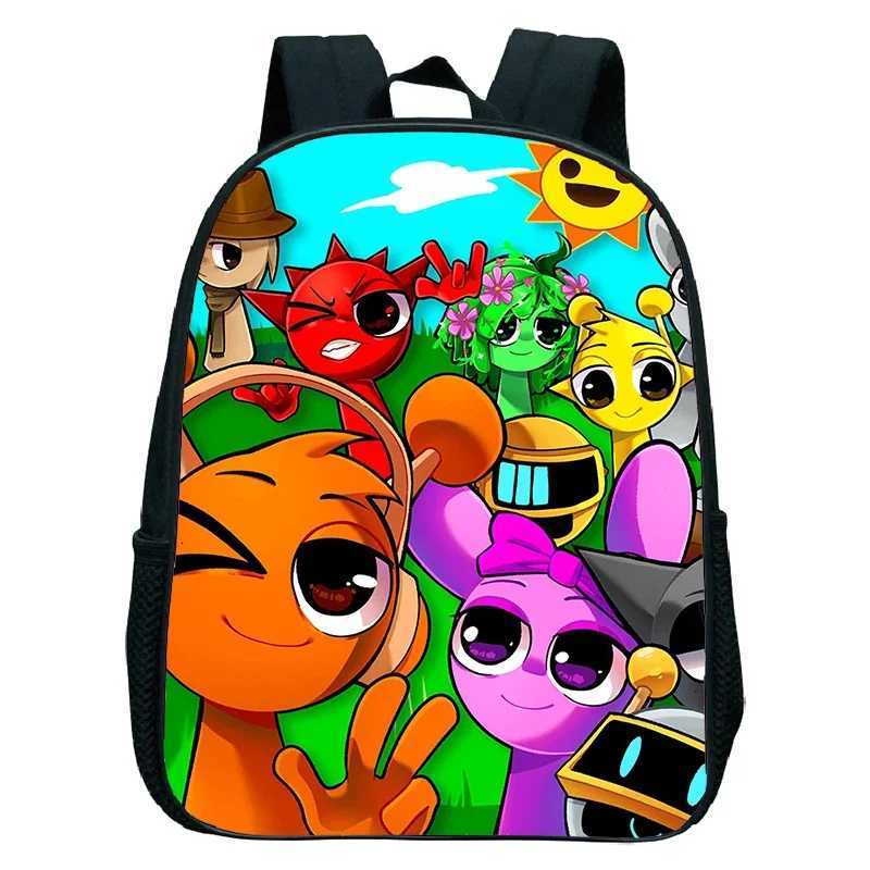 Sprunki School Backpack For Horror Game Sprunki School Bags kids Backpack Cartoon Sprunki Kindergarten Bag Mochila GiftW251113