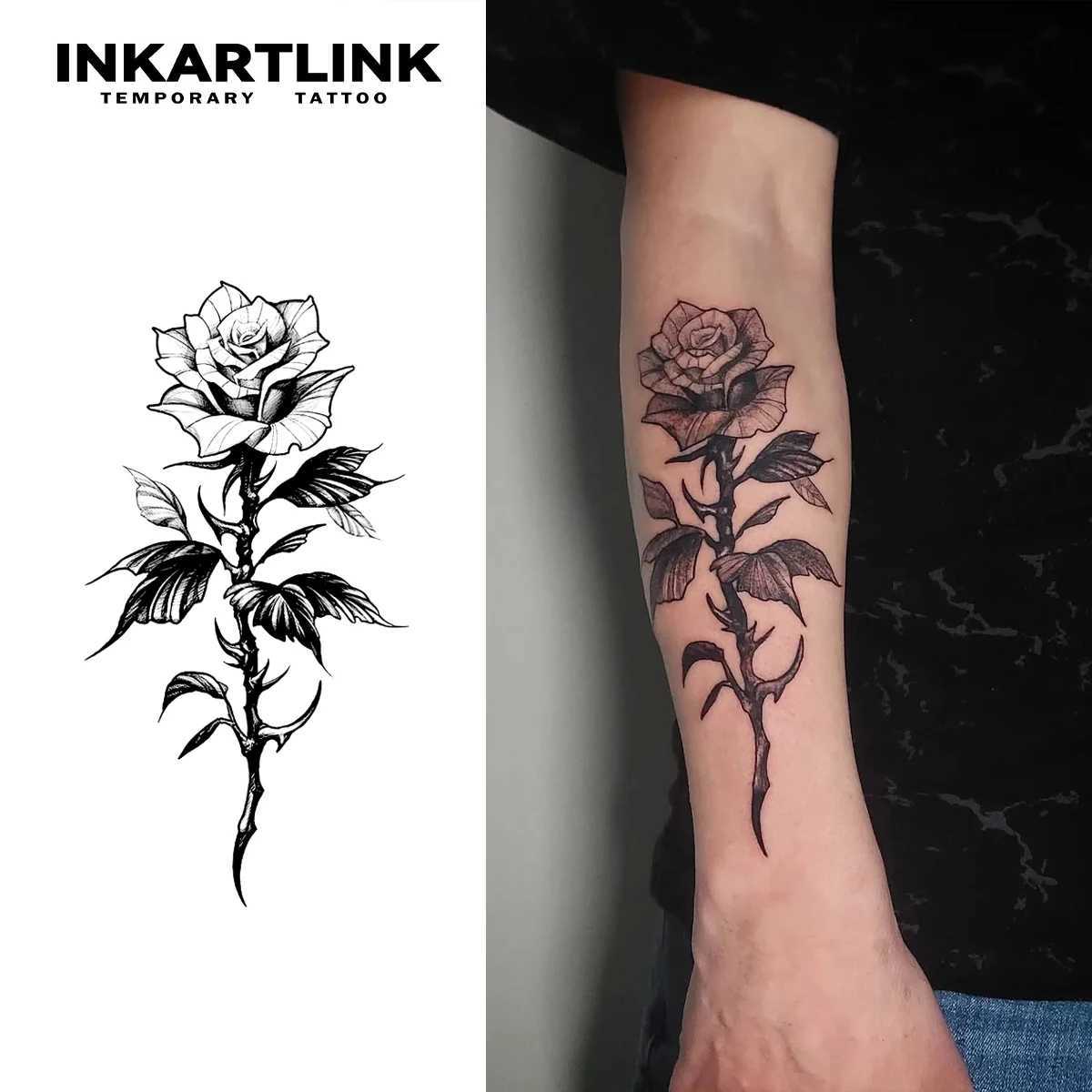 Rose temporary tattoo sticker waterproof magic tattoo 15 day holiday tattoo semi permanent tattooXJ25414