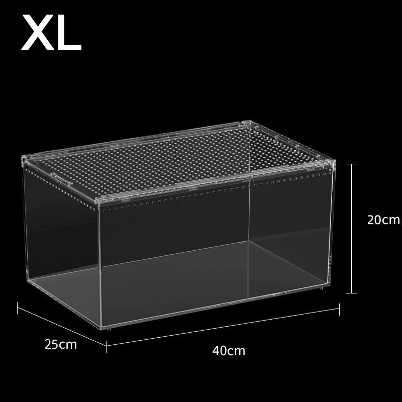 Acrylic Reptile Terrarium, Transparent Habitat for Snakes, Frogs, Turtles, Snails and Beetles, Stylish Small Animal Enclosure