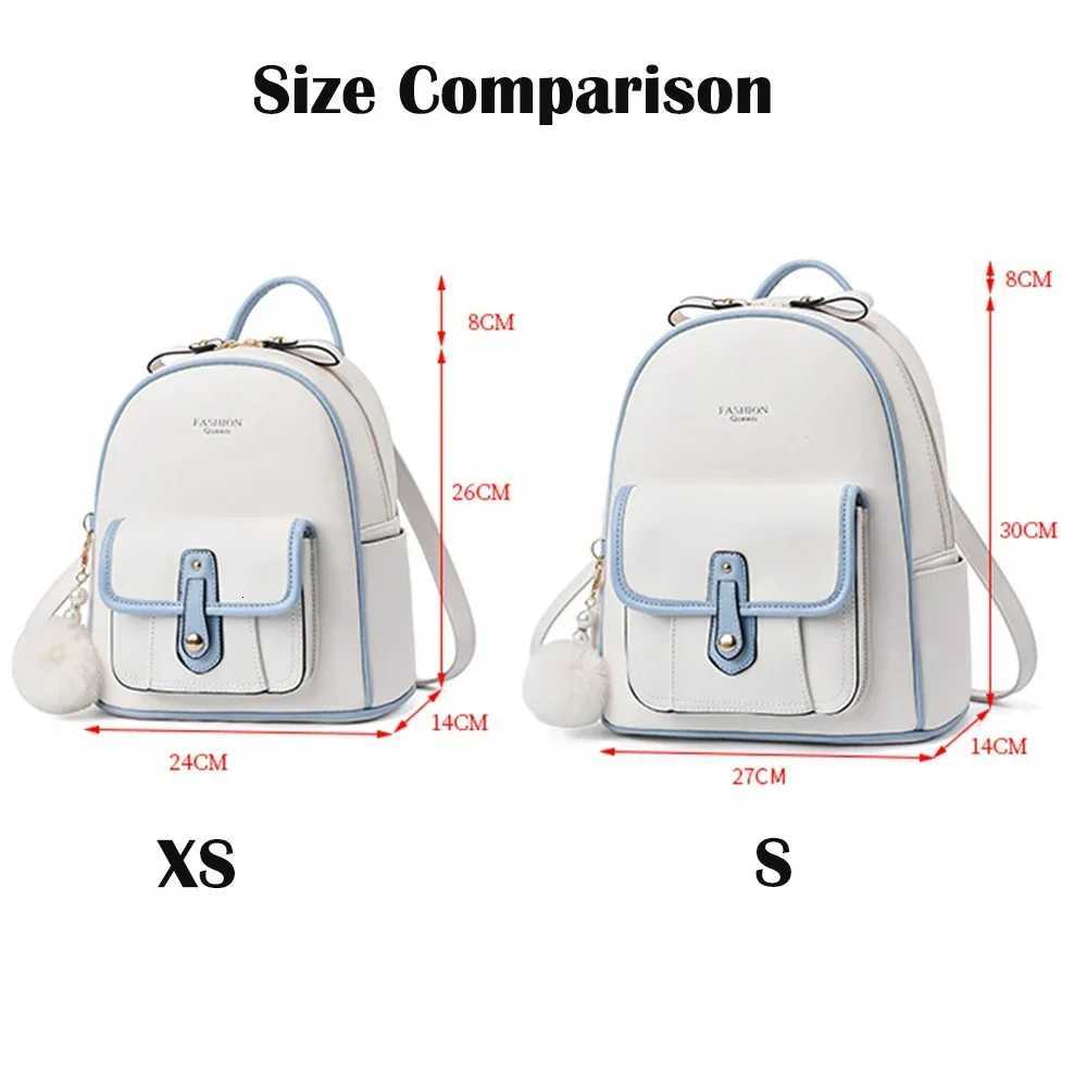 Simple Solid Color Pu Leather Shoulder Backpack Fashion Small Rucksack Cute Mini Travel Backpack Girl Teenager Leather BackpacksW251113