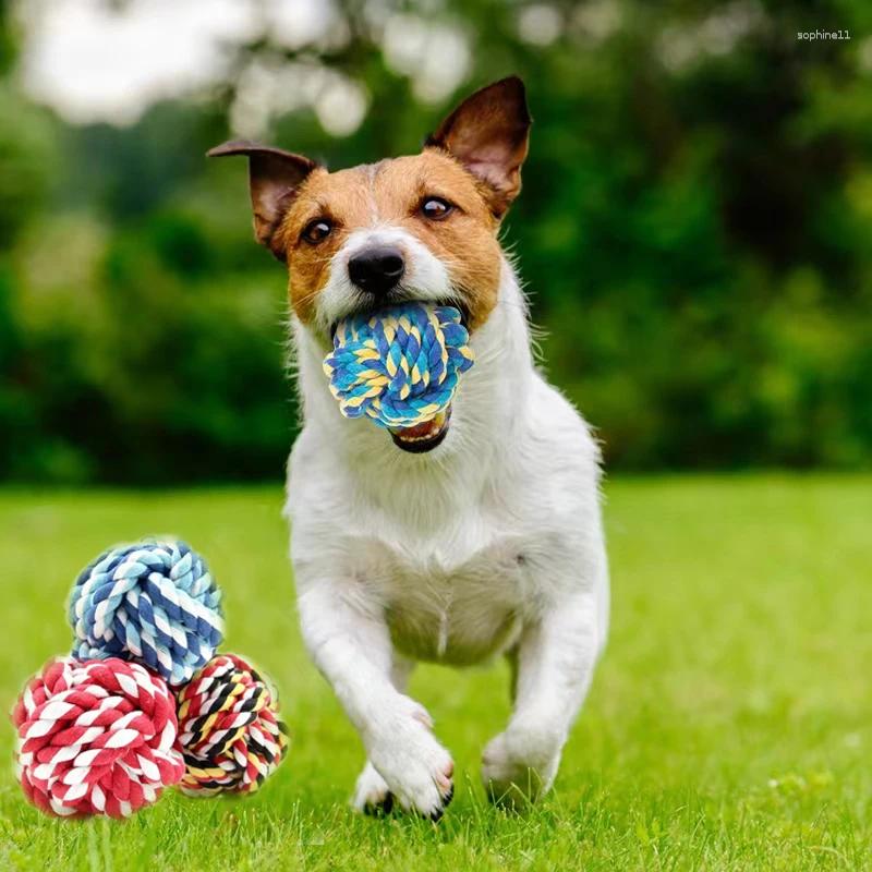 Update Pet Toy Chew Teething Cotton Rope Knot Ball Toys For Dog Tooth Clean Bite-Resistant Puppy Training Interactivetoy