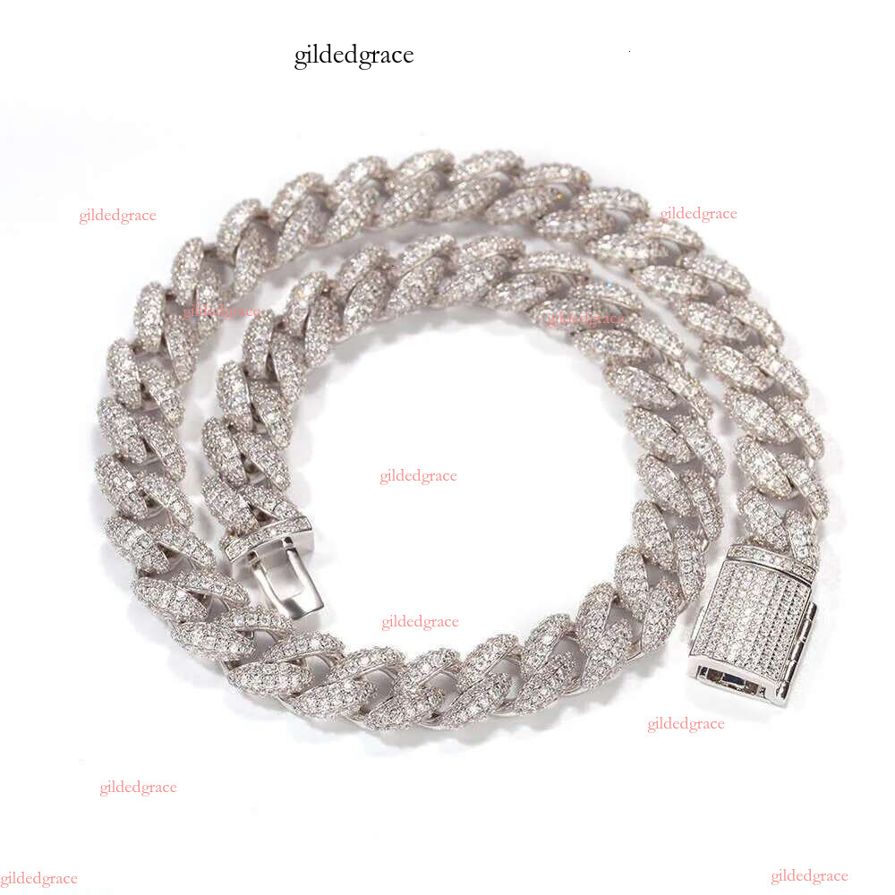 designer cuban k chain necklace for men women plated gold sier wide 12mm 15mm moissanite dia hip hop mens jewelry personalize choker good Necklace