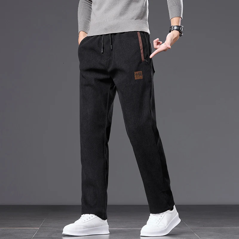 Autumn Winter Mens Corduroy Pants Classic Drawstring Elastic Waist Thick Outdoors Work Trousers Male Plus Size 5XL 251112
