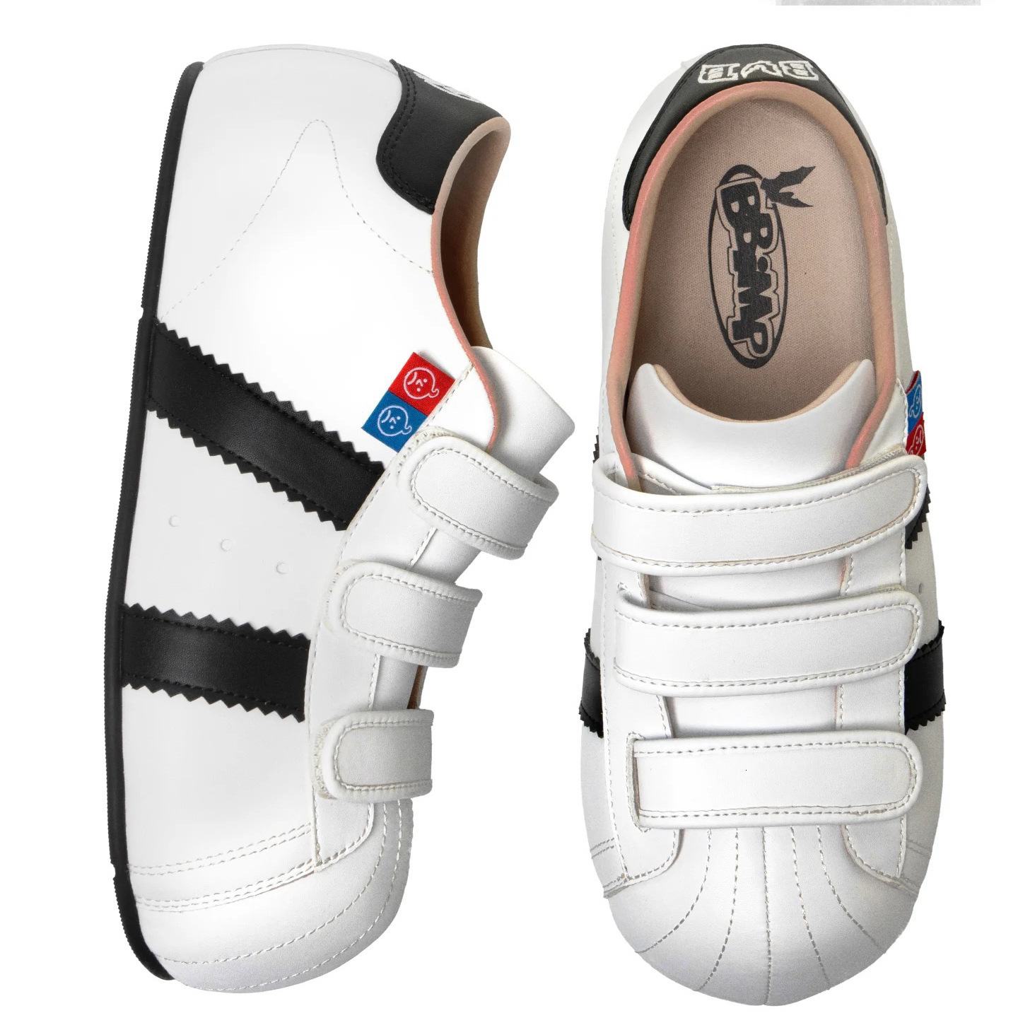 BBIMP Cartoon Casual Sneakers for Men New Velcro Flat White Shoes Lightweight Breathable Trendy Shoes for Women