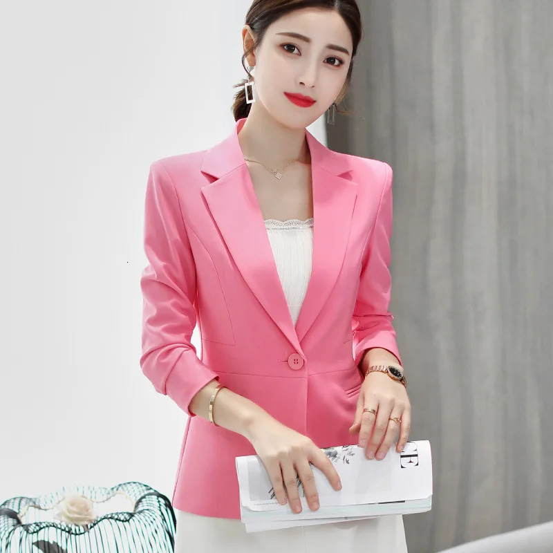 Spring Womens LongSleeeved Suit JacketKorean Style Slim Short Coat WomenAsian Size MXXXLGirls Blazers 250414Z