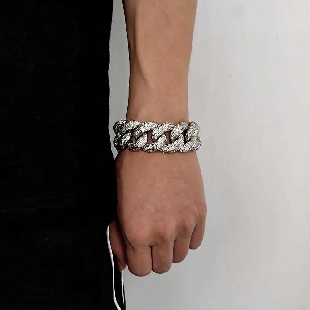 25mm Miami Cuban Chain Bling Ice Out Zircon Thick And Heavy Cuban Link Necklace Hip Hop Rock Jewelry For Men