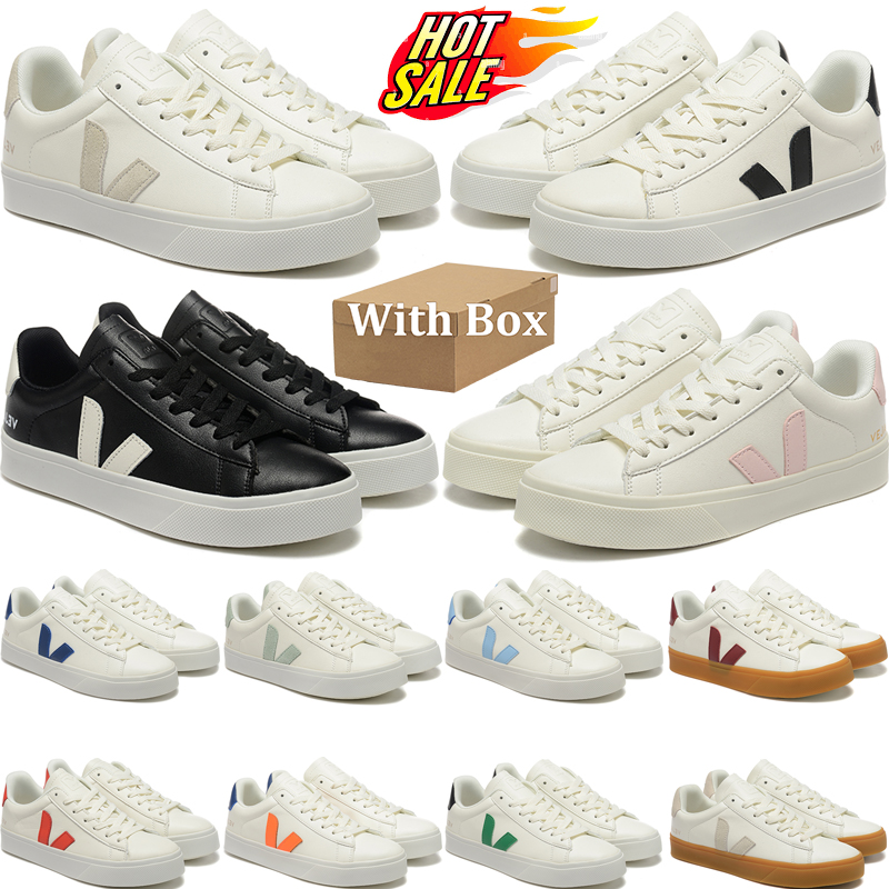 designer shoes mens sneakers women trainers vejashoe white black pink green blue yellow Low Tops jogging walking shoe with box