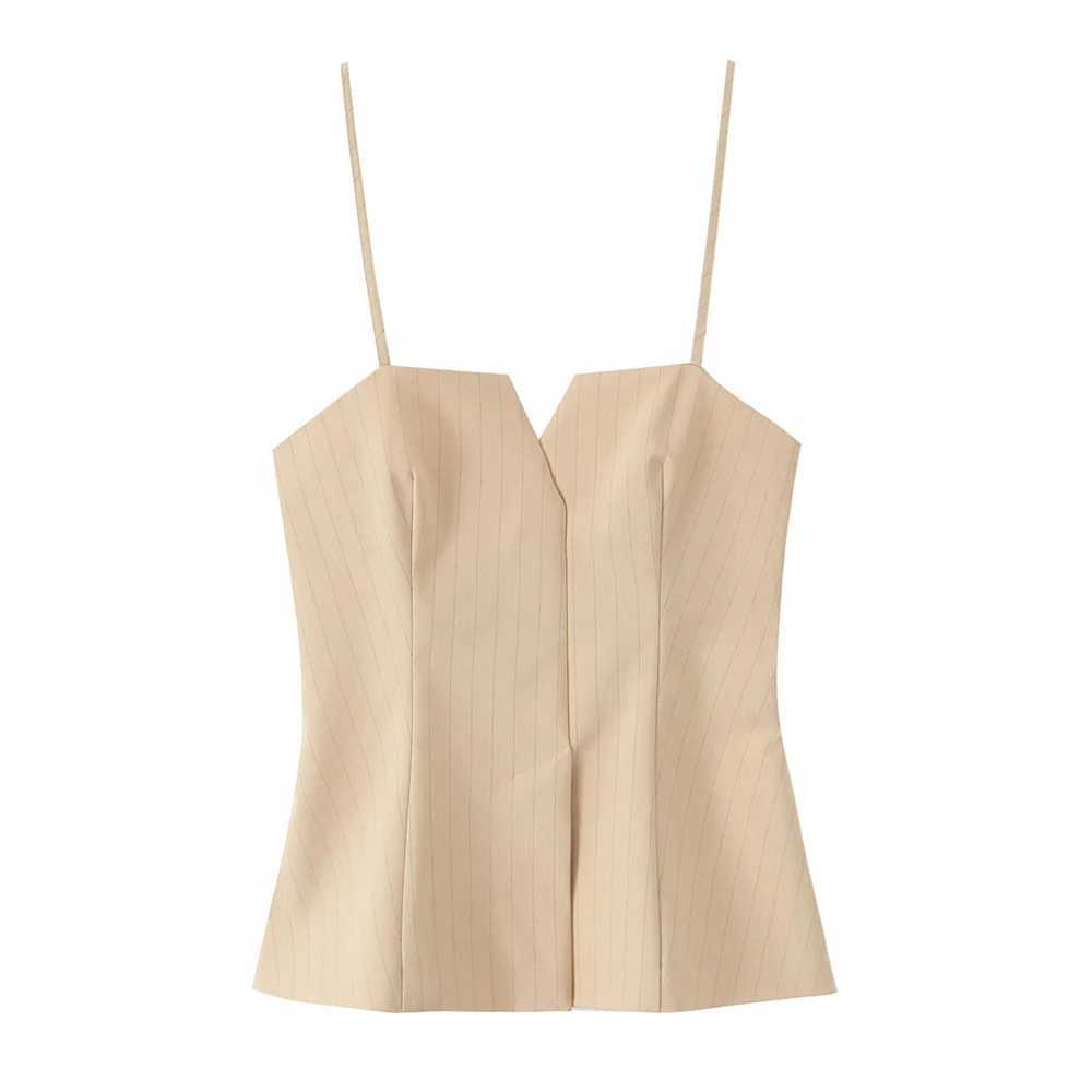 UNIZERA Womens Striped Thin Belt Top and Pants Set with Ruffle Decoration Spring New Product Casual Womens WearXJ250414